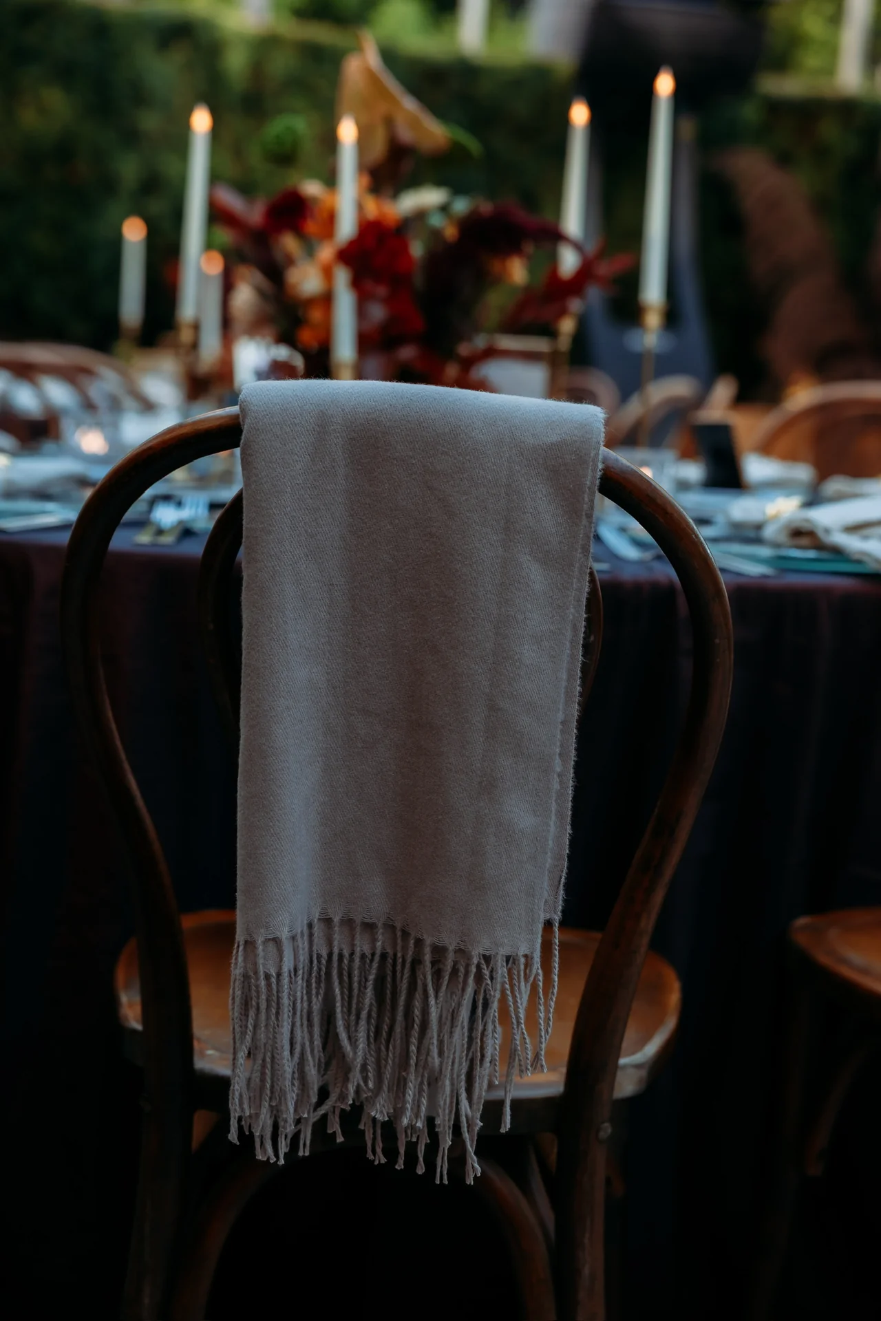 Candlelit birthday table setting at Deena 40th Birthday