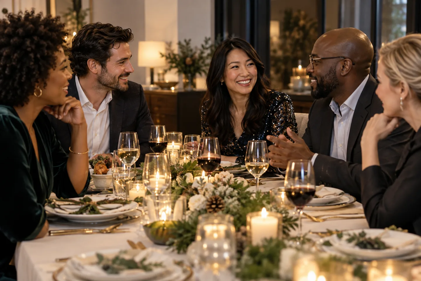 Illustrative corporate holiday gathering
